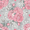 Loving Hearts Bouquets on Grunge Fabric - Gray - ineedfabric.com