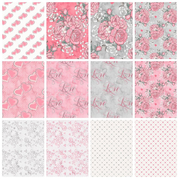 Loving Hearts Fabric Collection - 1 Yard Bundle - ineedfabric.com