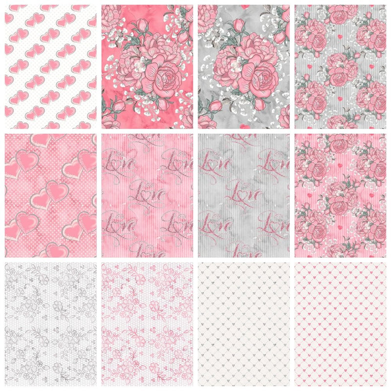 Loving Hearts Fabric Collection - 1/2 Yard Bundle - ineedfabric.com