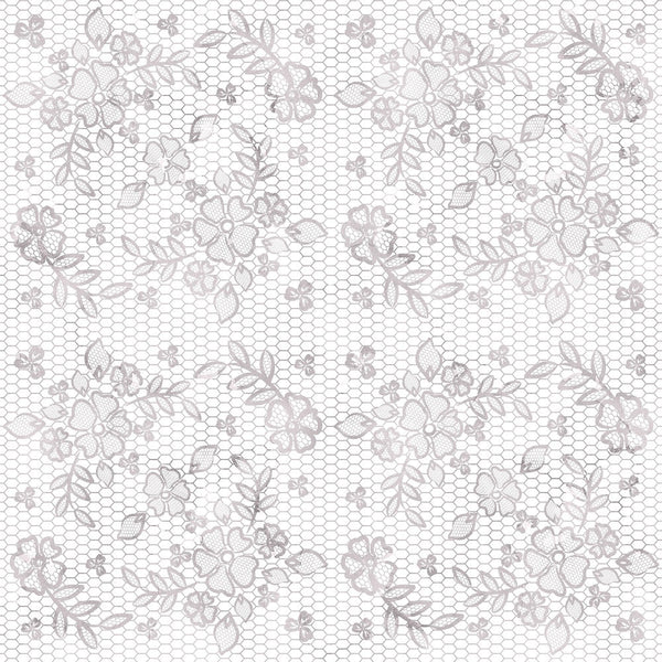 Loving Hearts Gray Floral Lace Fabric - ineedfabric.com