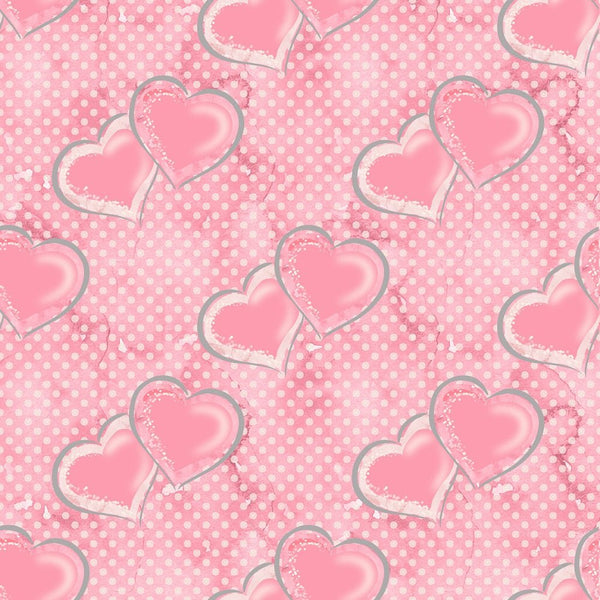 Loving Hearts Hearts Fabric - Pink - ineedfabric.com