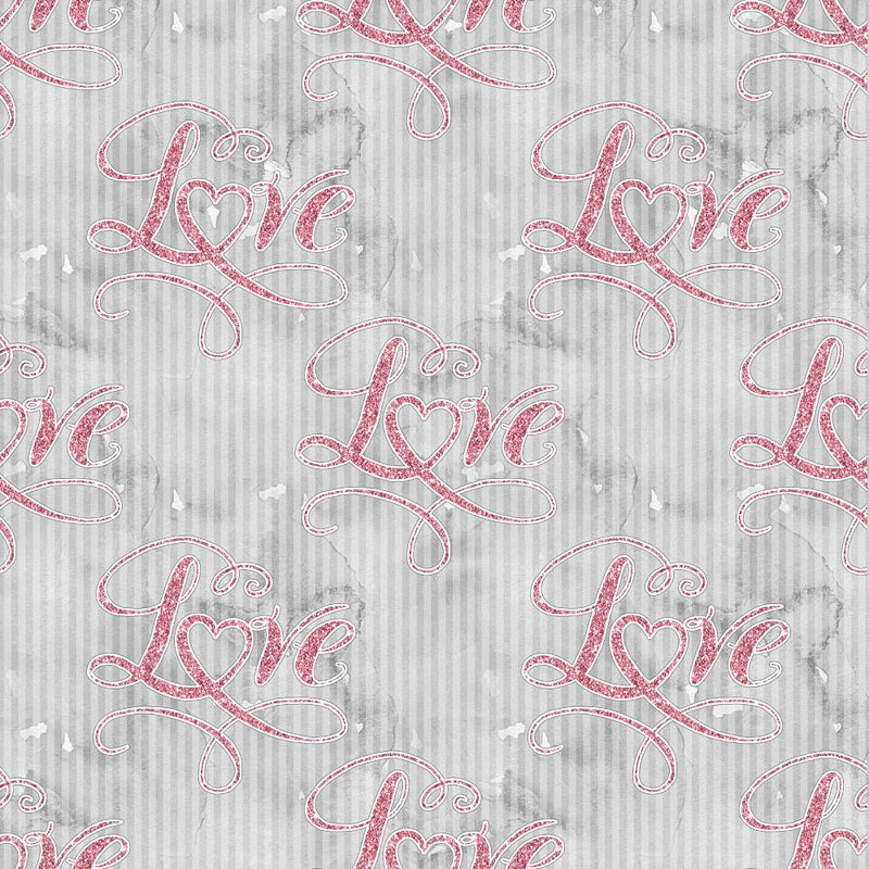 Loving Hearts Love Fabric - Gray - ineedfabric.com