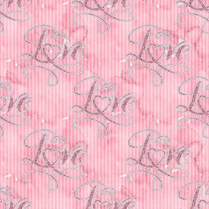 Loving Hearts Love Fabric - Pink - ineedfabric.com