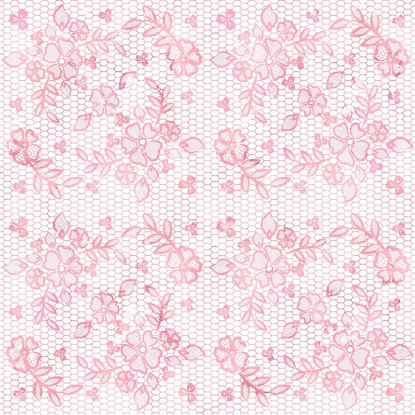 Loving Hearts Pink Floral Lace Fabric - ineedfabric.com