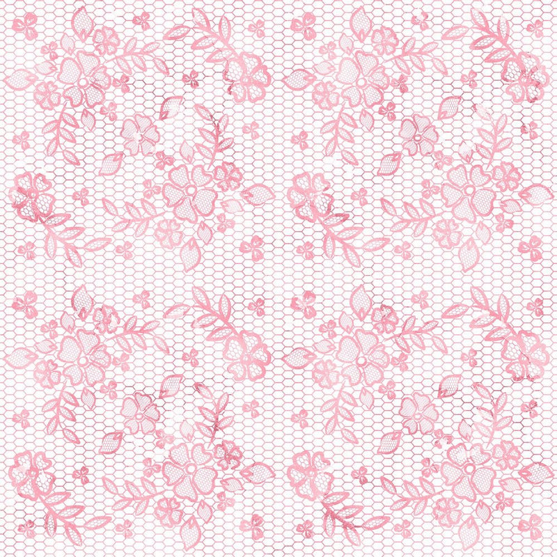 Loving Hearts Pink Floral Lace Fabric - ineedfabric.com