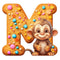 "M" Monkey Cookie Fabric Panel - ineedfabric.com