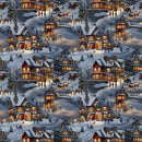 Magical Christmas Village Fabric - ineedfabric.com