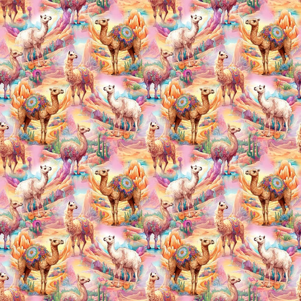 Majestic Camels In The Desert Fabric - ineedfabric.com