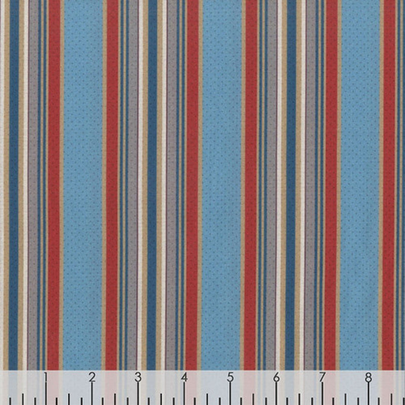 Marcus Fabrics, Dot Stripe Fabric - Blue - ineedfabric.com