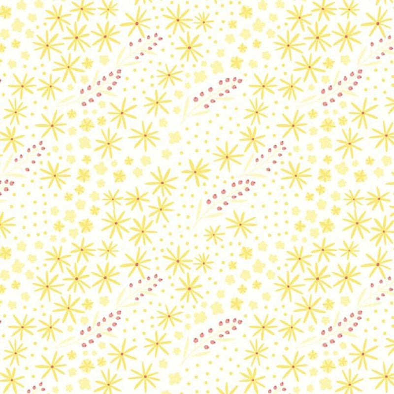 Marcus Fabrics, Happy Thoughts Floral Fabric - Yellow - ineedfabric.com