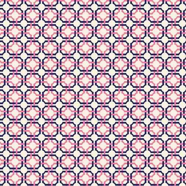 Marcus Fabrics, Rethink Pinks Geometric Fabric - Navy - ineedfabric.com
