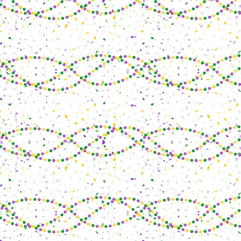 Mardi Gras Beads & Confetti Fabric - ineedfabric.com