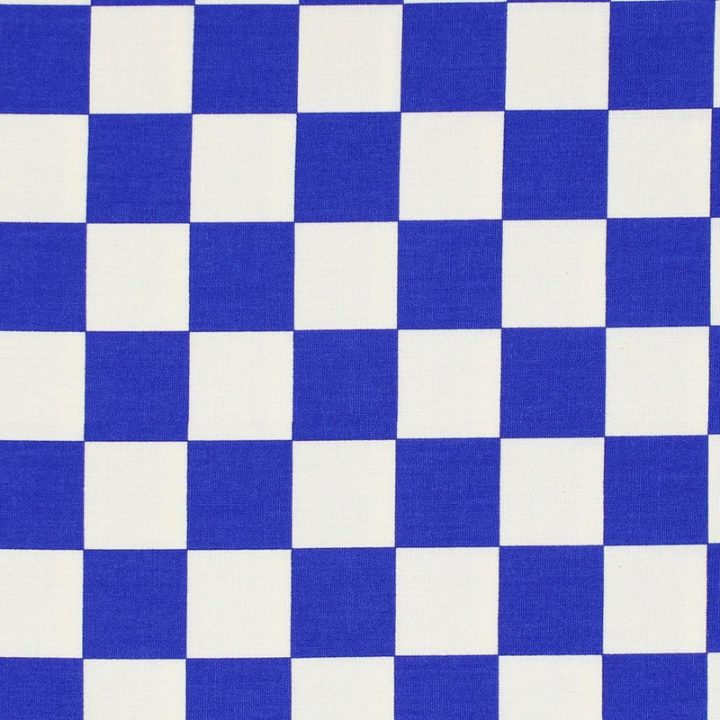 Mardi Gras Blue Checkered Fabric - ineedfabric.com