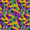 Mardi Gras Colored Feathers Fabric - ineedfabric.com
