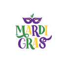 Mardi Gras Lettering & Mask Fabric Panel Style 1 - ineedfabric.com