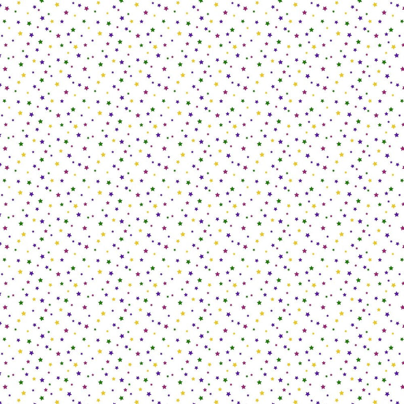 Mardi Gras Stars Fabric - ineedfabric.com