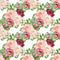 Marsala Bouquets on Dots Fabric - White - ineedfabric.com