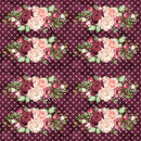 Marsala Bouquets on Hearts Fabric - Burgundy - ineedfabric.com