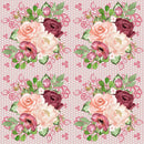 Marsala Bouquets on Lacey Floral Fabric - Pink - ineedfabric.com