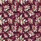 Marsala Patterned Leaves Fabric - Burgundy - ineedfabric.com