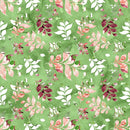 Marsala Patterned Leaves Fabric - Green - ineedfabric.com