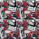 Marvel Spiderman Comic Panels Fabric - ineedfabric.com