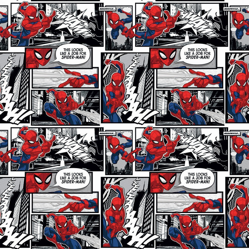 Springs Creative Products Spiderman - Comics Multi Yardage Size 44/45 in White/Off White | Cotton