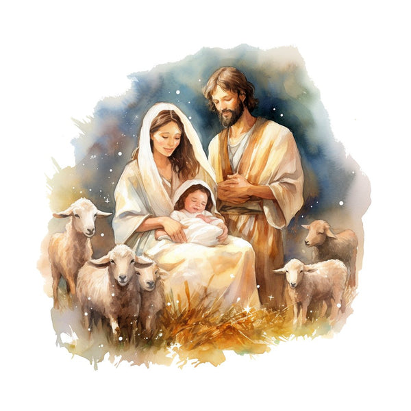 Mary, Joseph, & Baby Jesus 2 Fabric Panel - ineedfabric.com