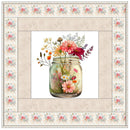 Mason Jar Filled With Flowers 5 Wall Hanging 42" x 42" - ineedfabric.com