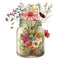 Mason Jar Flowers 2 Fabric Panel - ineedfabric.com