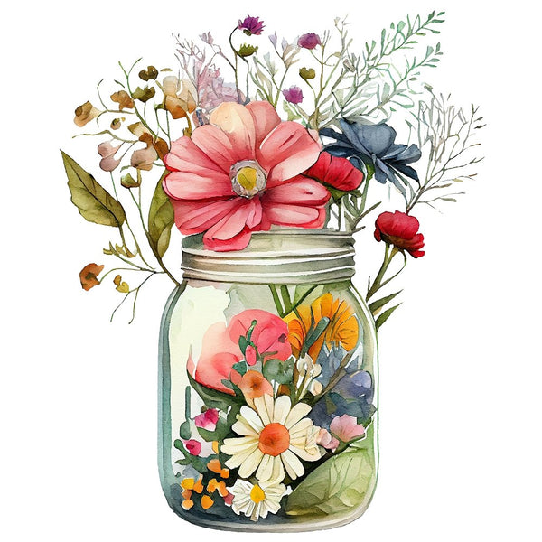 mason jar flower clip art
