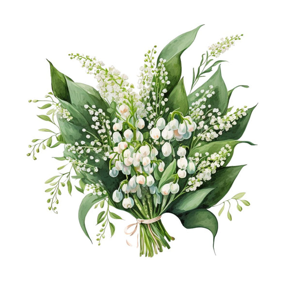 May-Lily Of The Valley Fabric Panel - ineedfabric.com