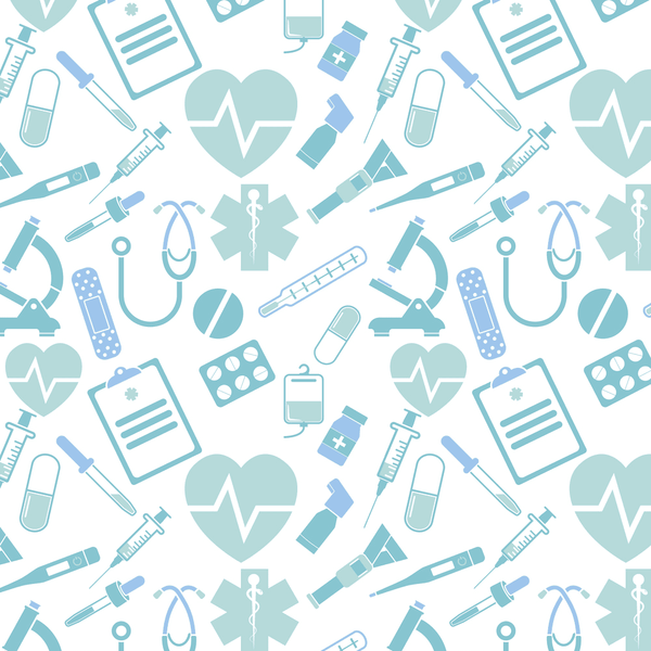 Medical Tools Fabric - Aqua - ineedfabric.com