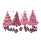 Merry & Bright & Pink Christmas Trees Fabric Panel - ineedfabric.com