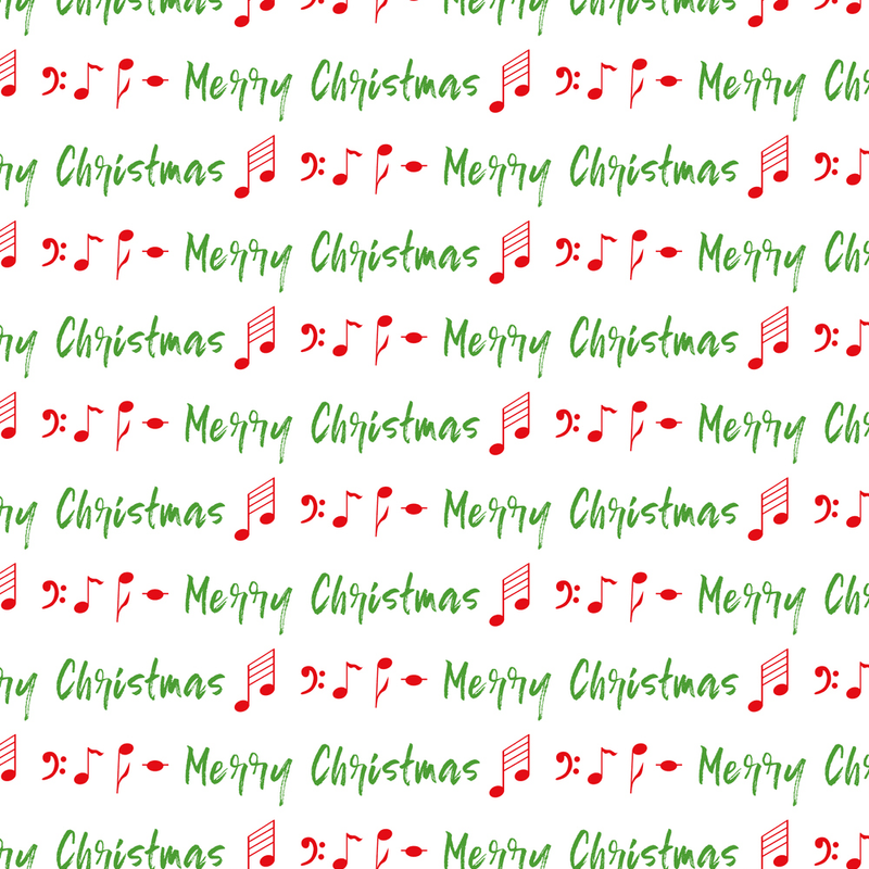 Merry Christmas Assorted Musical Notes And Wording Fabric - ineedfabric.com