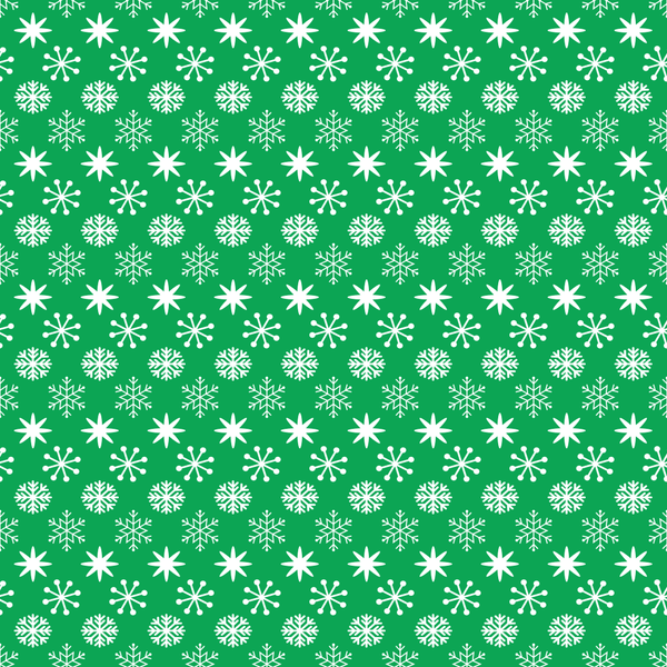 Merry Christmas Assorted Snowflakes Fabric - Green - ineedfabric.com