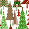 Merry Christmas Basics, Assorted Christmas Trees Fabric - ineedfabric.com