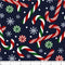 Merry Christmas, Candy Cane Fabric - Navy - ineedfabric.com