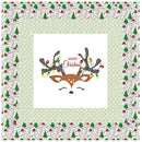 Merry Christmas Deer Head Tangled In Lights Wall Hanging 42" x 42" - ineedfabric.com