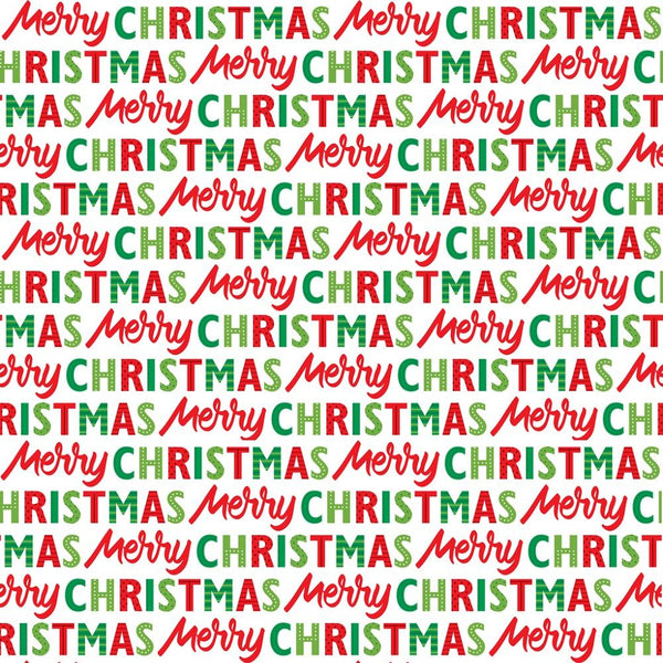Merry Christmas Font Fabric - ineedfabric.com