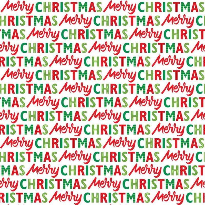 Merry Christmas Font Fabric - ineedfabric.com