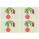 Merry Christmas Grinch Hand Placemats Fabric Panel - ineedfabric.com