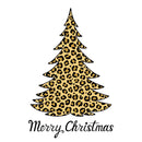 Merry Christmas Leopard Tree Fabric Panel - ineedfabric.com