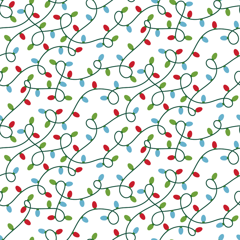 Merry Christmas Lights Fabric - White - ineedfabric.com