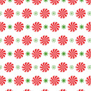 Merry Christmas Peppermint Fabric - Red - ineedfabric.com