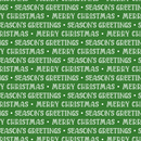 Merry Christmas Seasons Greetings Font Fabric - Green - ineedfabric.com