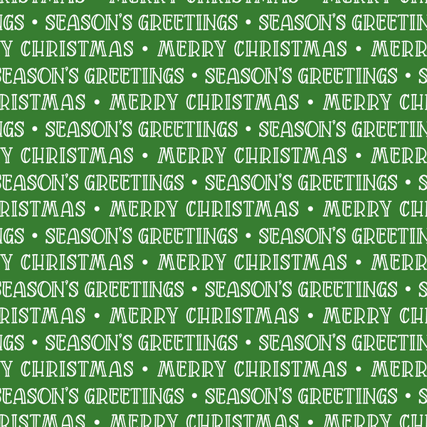 Merry Christmas Seasons Greetings Font Fabric - Green - ineedfabric.com