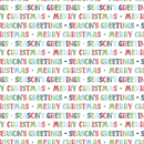 Merry Christmas Seasons Greetings Font Fabric - Multi - ineedfabric.com