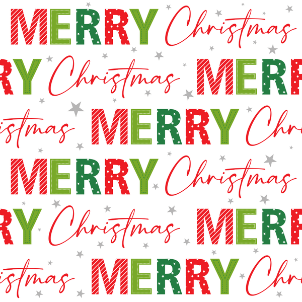 Merry Christmas Signature Font Fabric - ineedfabric.com