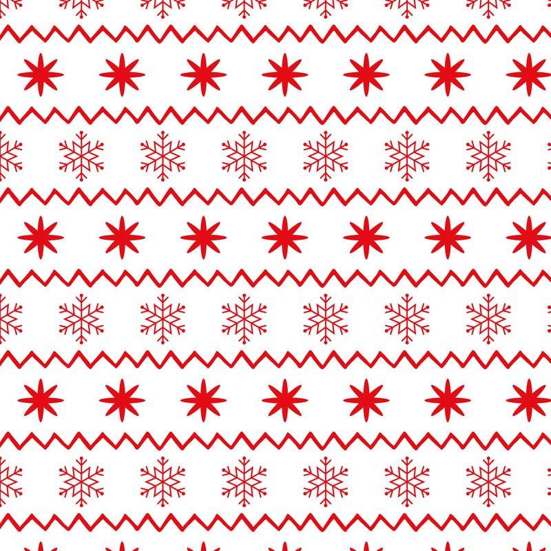 Merry Christmas Snowflakes and Chevron Fabric - Red - ineedfabric.com